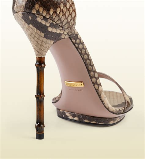 gucci bamboo sandal|Gucci ribbon heels.